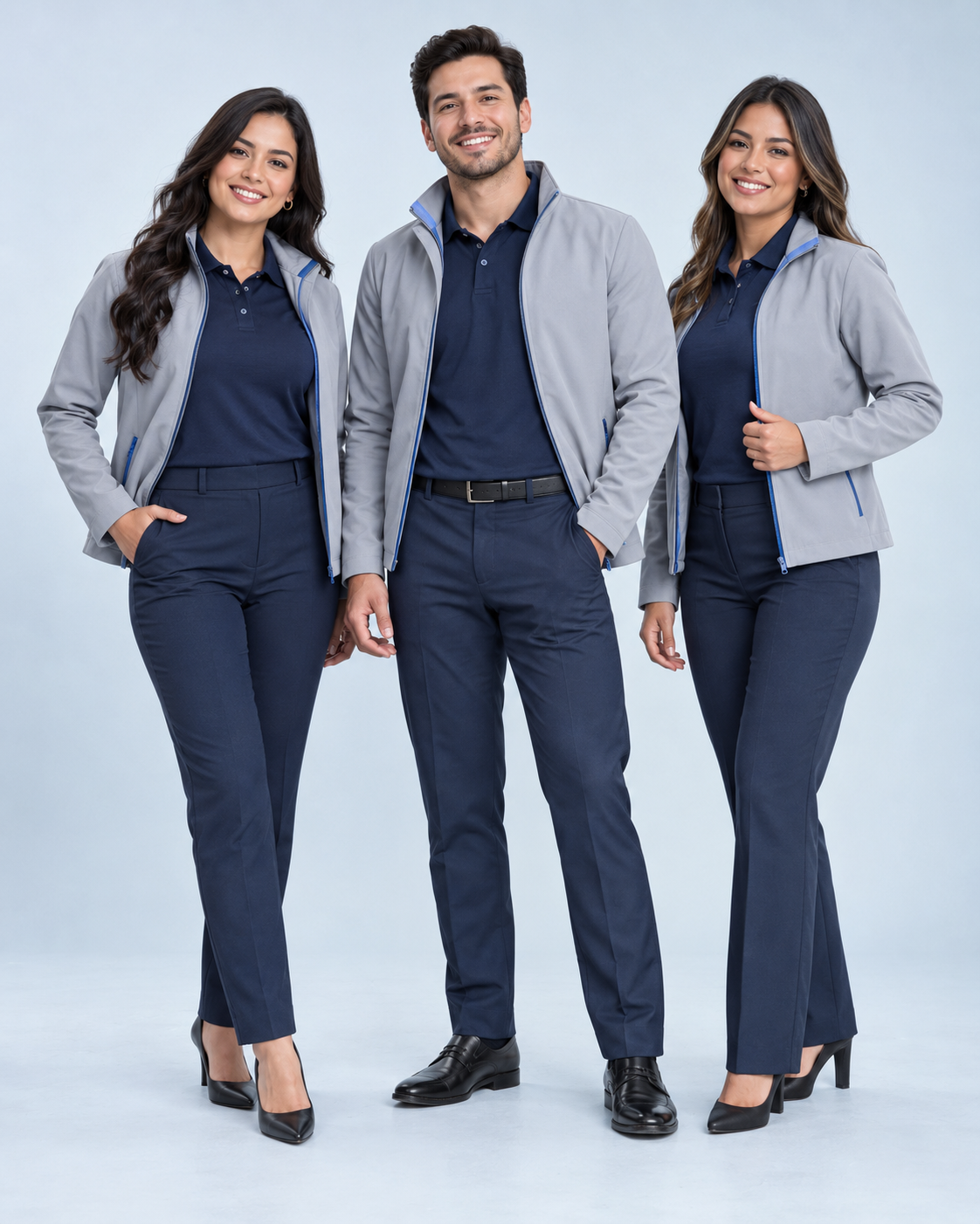 Equipo latinoamericano con uniformes corporativos de Grupo Línea Azul
